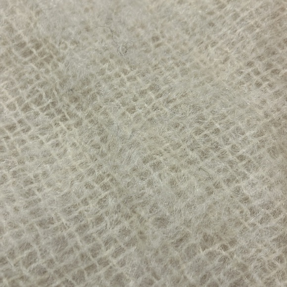 HEATHER-GLEN Vintage Mohair/New Wool Cream Loose Weave Scotland Fringe Scarf - Picture 9 of 9